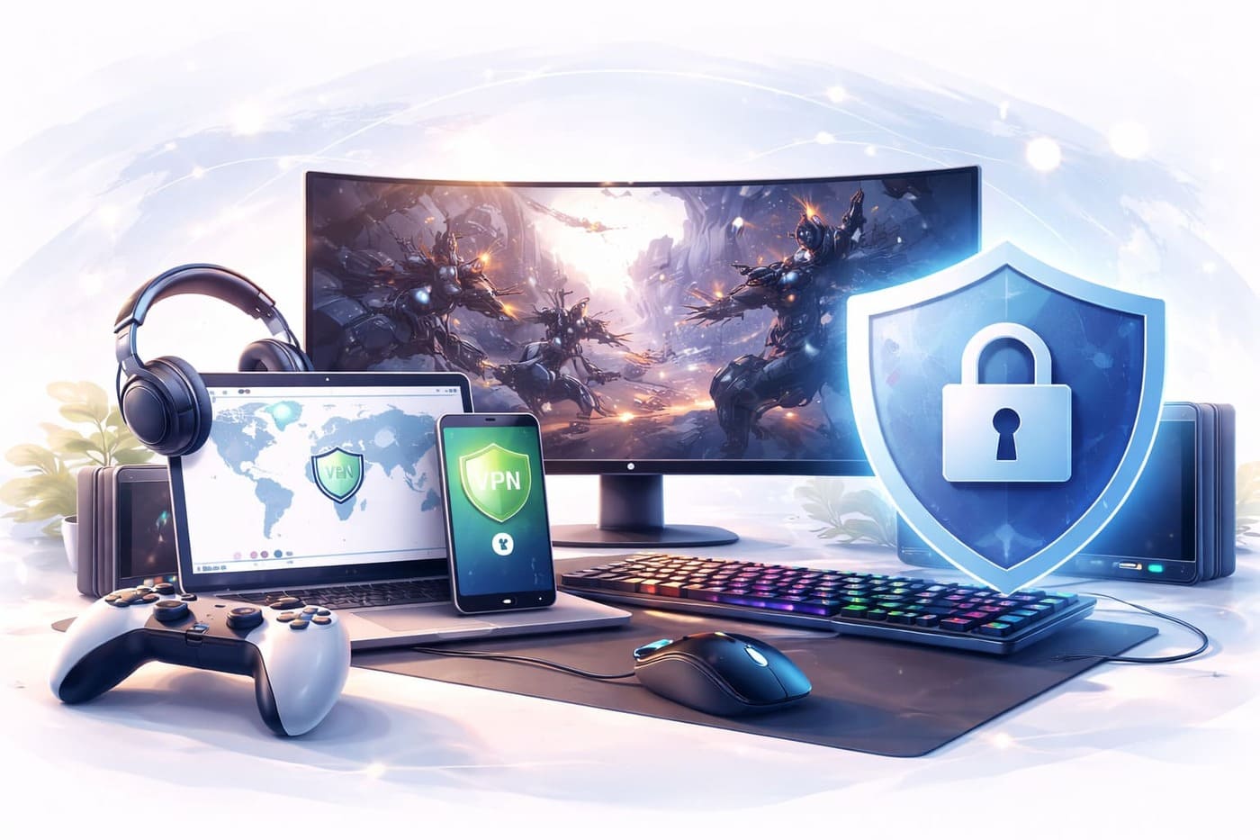 vpn gaming setup with low ping secure connection